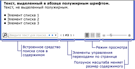 Снимок экрана: Примера FlowDocument